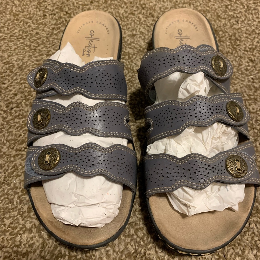 Clarks Slip On Sandals Size 10M